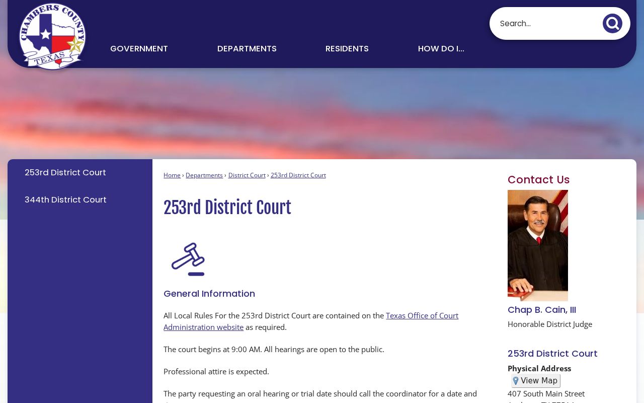 Chambers County 253rd District Court public hearing and coordinator information
