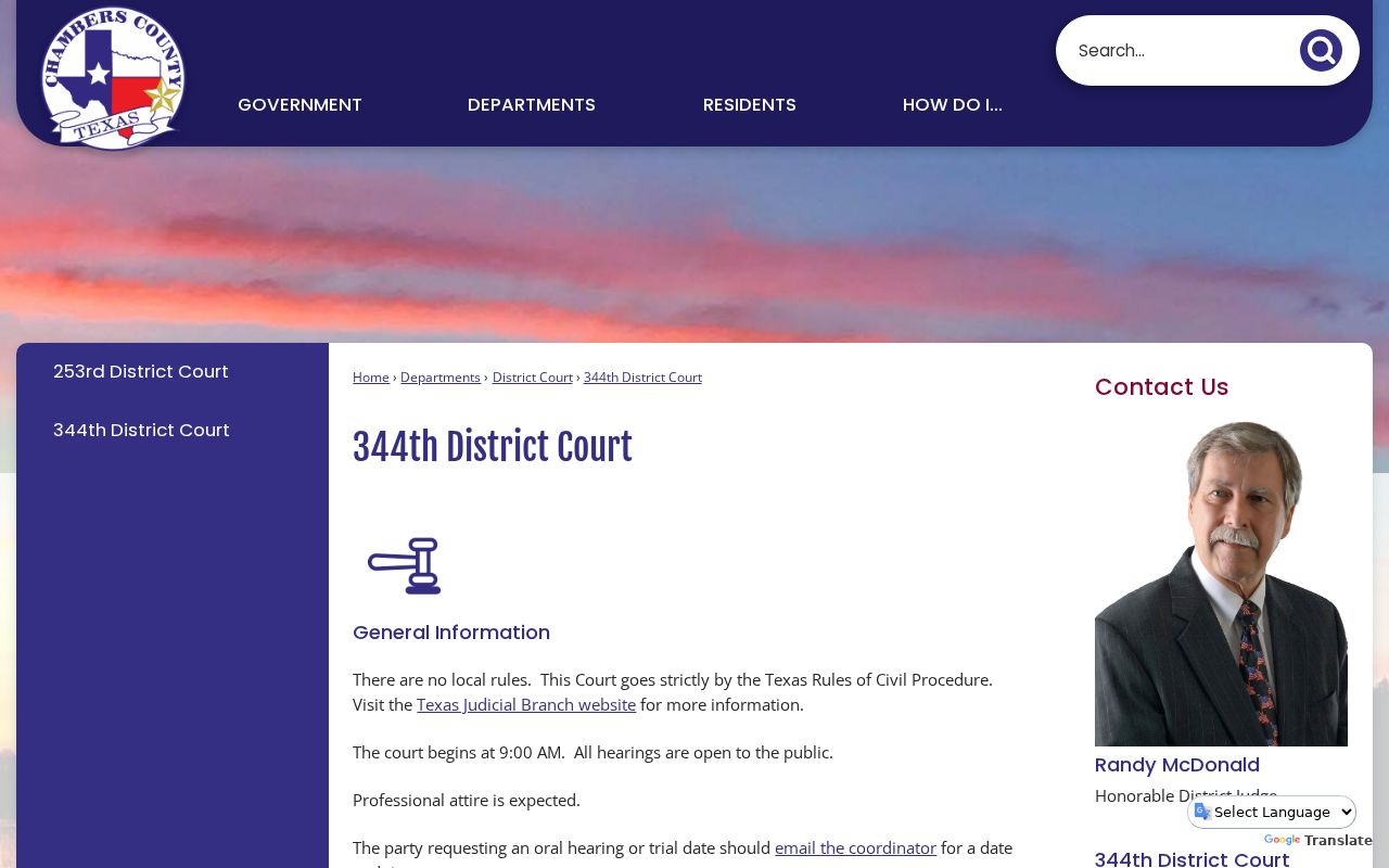 Chambers County 344th District Court public hearing and reporter contacts