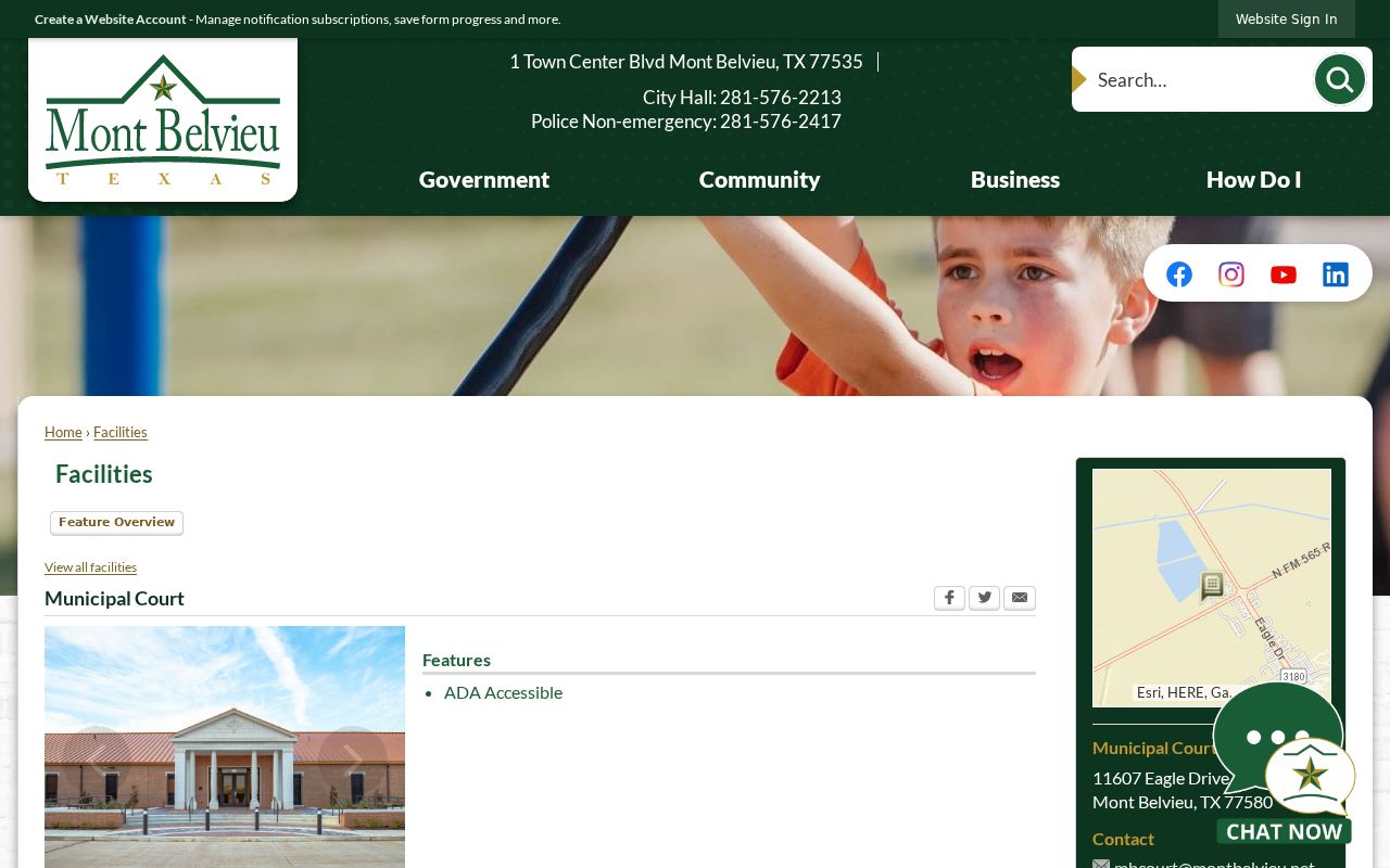 Mont Belvieu Municipal Court official facility information